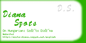 diana szots business card